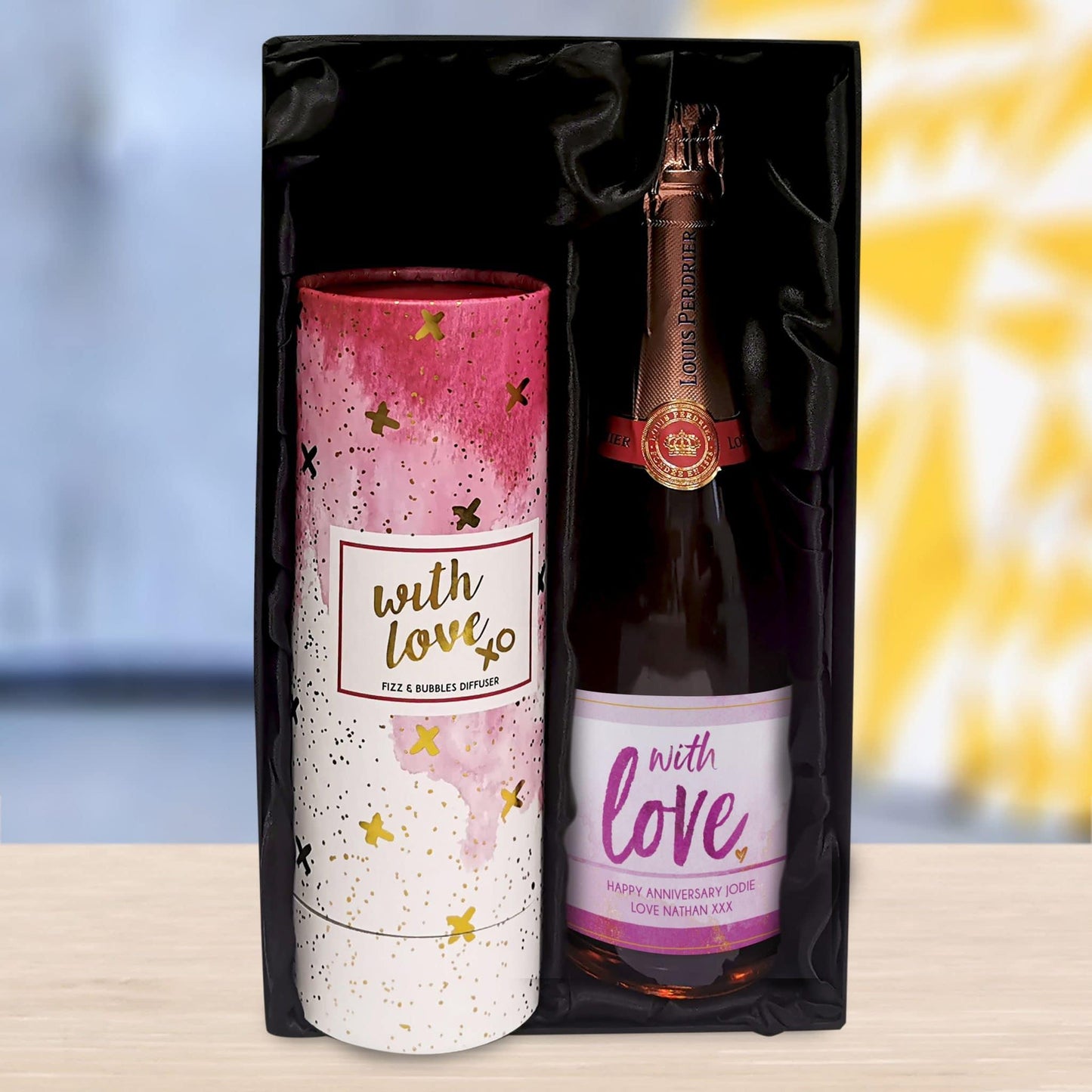 Personalised With Love Sparkling Rosé Bottle & Reed Diffuser Gift Set