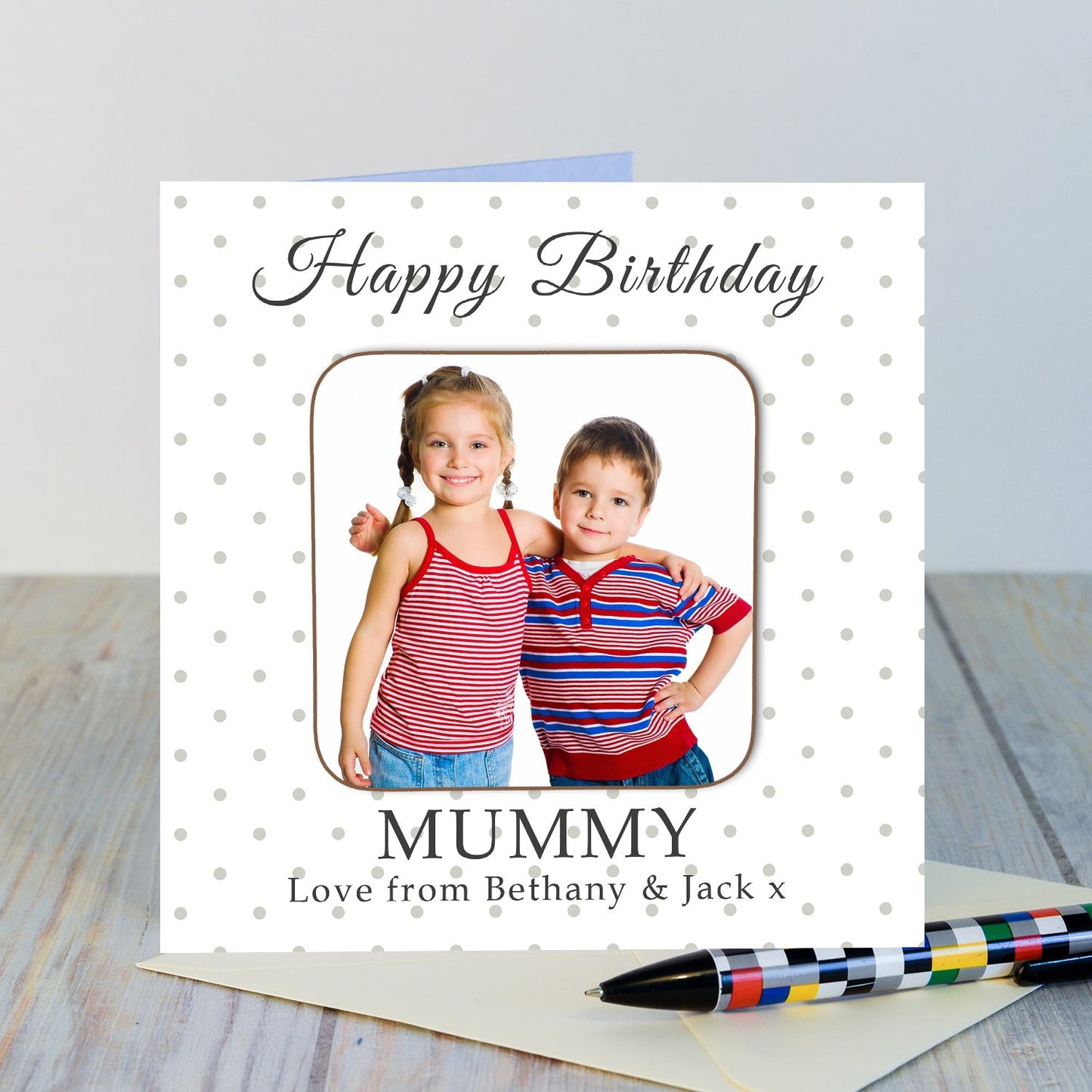 Personalised Photo Coaster Card- Happy Birthday