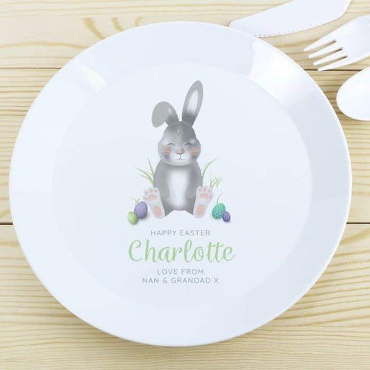 Personalised Bunny Plastic Plate - Myhappymoments.co.uk