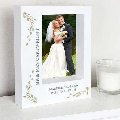 Personalised Fresh Botanical 5x7 Box Photo Frame - Myhappymoments.co.uk