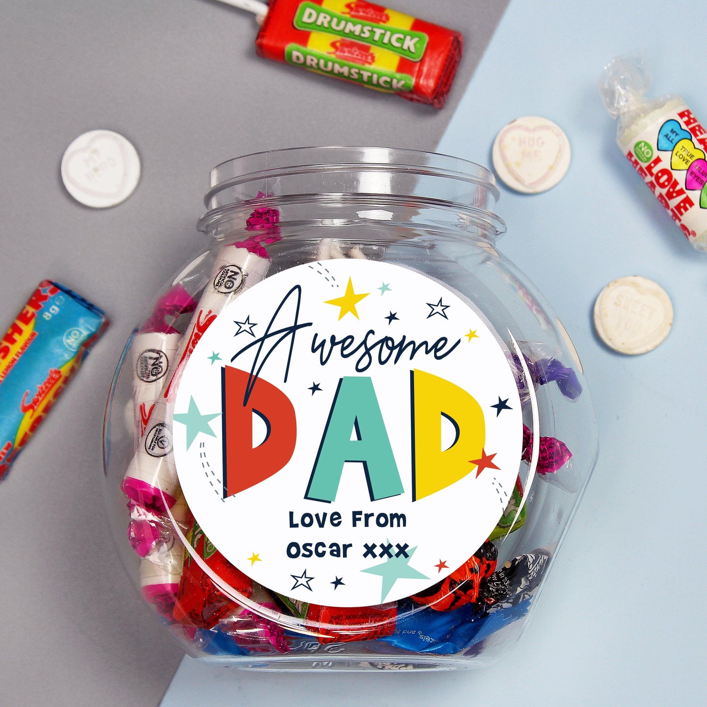 Personalised Awesome Dad Sweet Jar