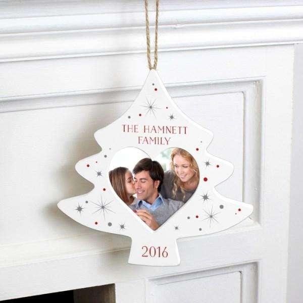 Personalised Christmas Tree Photo Frame Decoration - Myhappymoments.co.uk