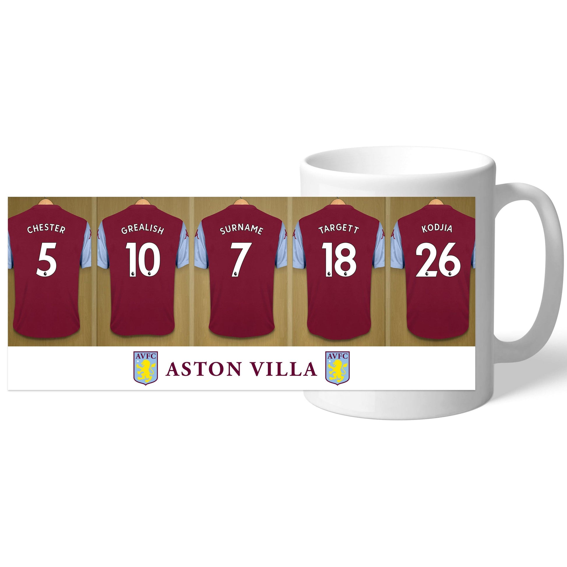 Personalised Aston Villa Football Club Dressing Room Mug