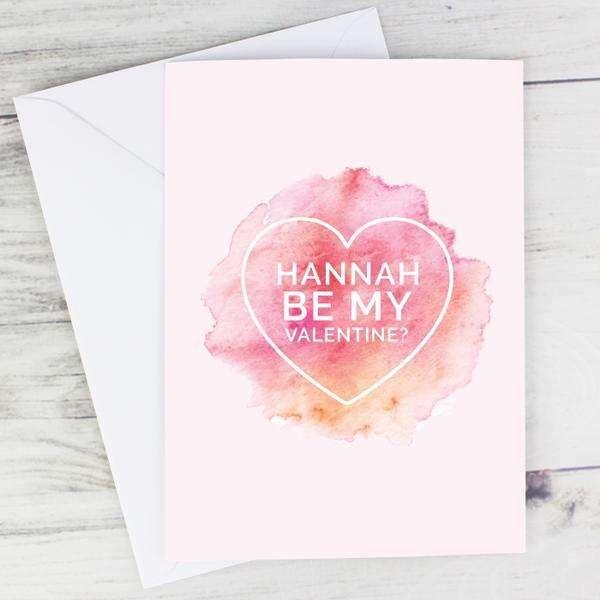 Personalised Be My Valentine Heart Card - Myhappymoments.co.uk