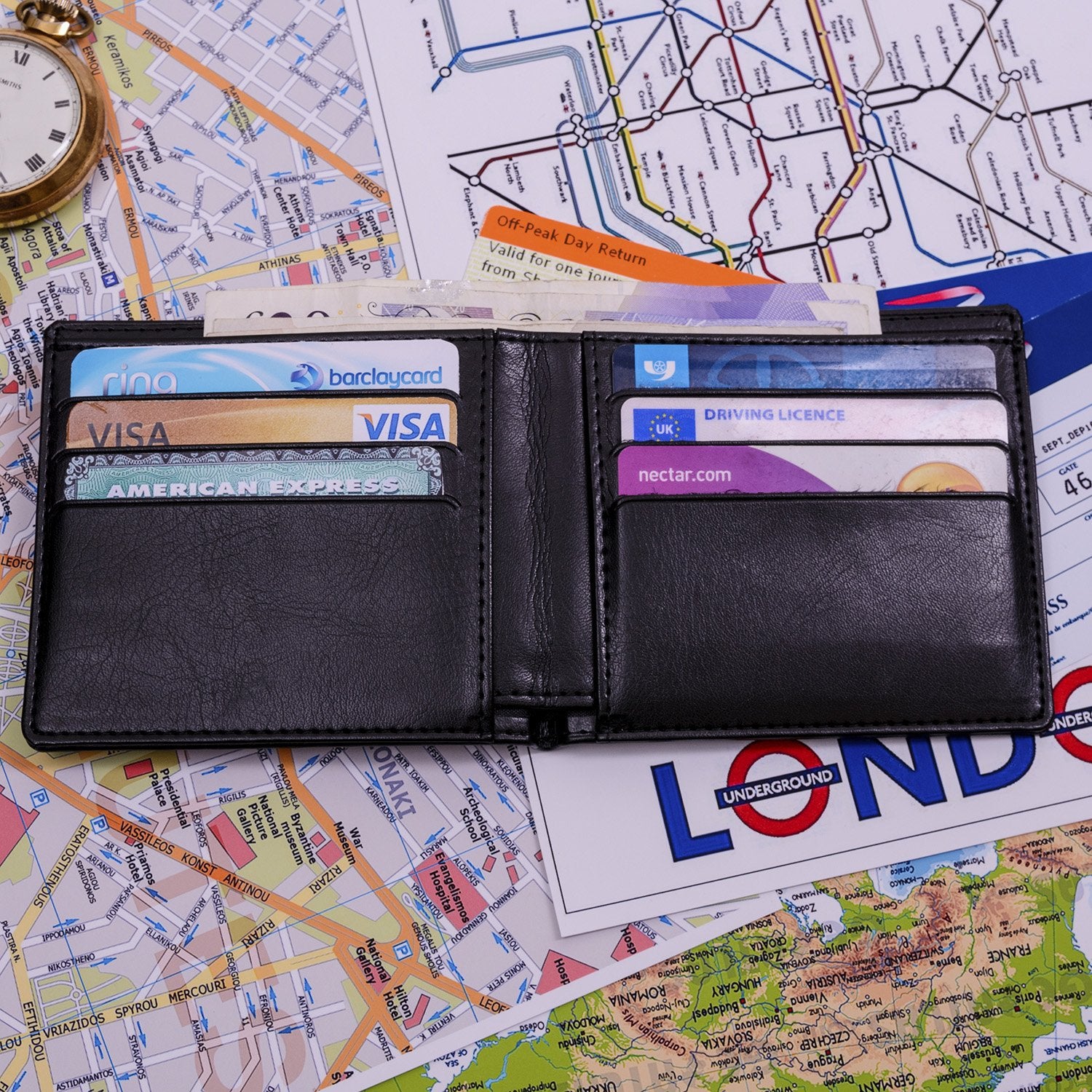 Personalised Black Wallet with Initials