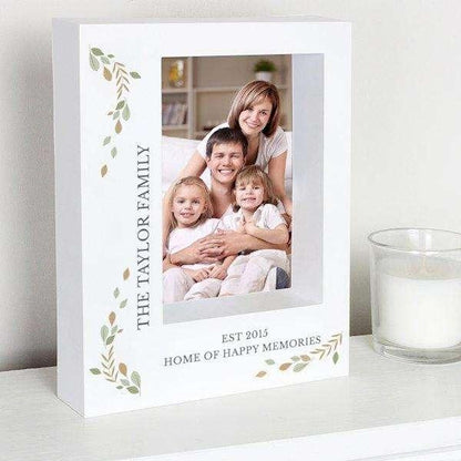 Personalised Fresh Botanical 5x7 Box Photo Frame - Myhappymoments.co.uk