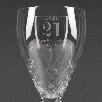 Personalised Special Occasion Cut Crystal Wine Glass - Myhappymoments.co.uk