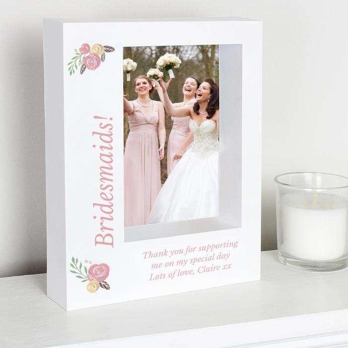 Personalised Floral Bouquet 5x7 Box Photo Frame - Myhappymoments.co.uk