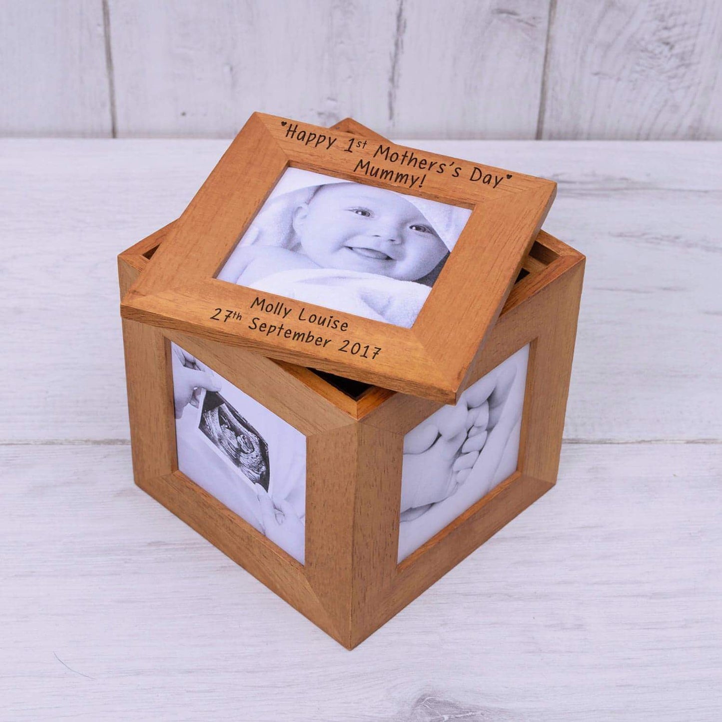 Personalised Happy 1st Mothers Day Mummy Photo Frame Box Cube - Myhappymoments.co.uk