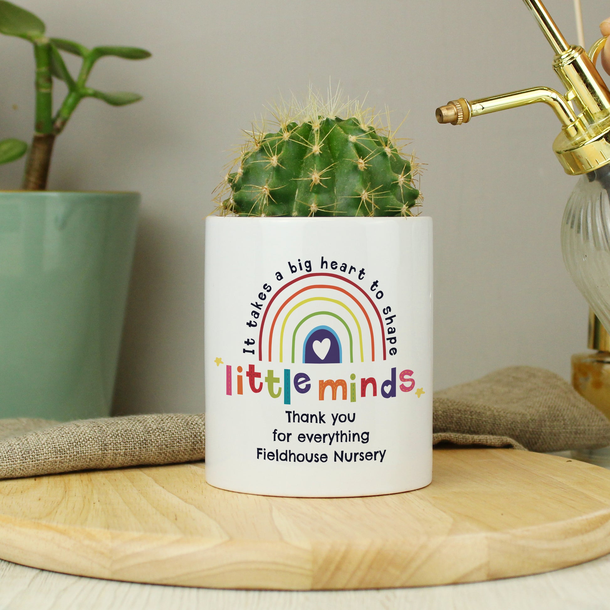 Personalised Shape Little Minds Teacher Ceramic Storage Pot