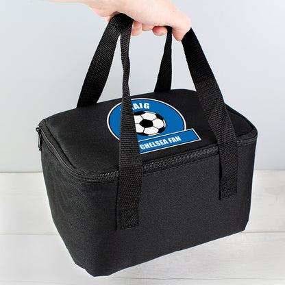 Personalised Dark Blue Football Fan Lunch Bag