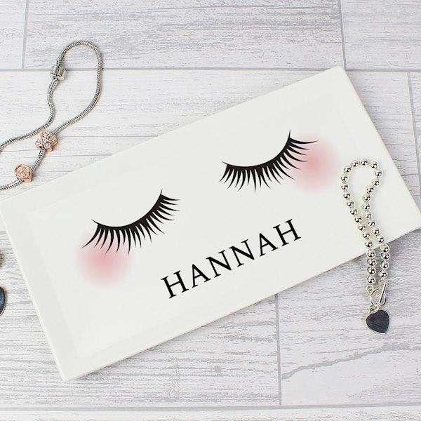 Personalised Eyelashes Ceramic Trinket Tray - Myhappymoments.co.uk