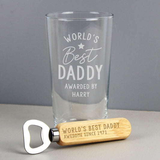 Personalised World’s Best Pint Glass & Bottle Opener