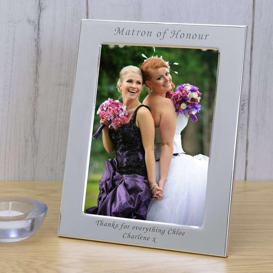 Personalised Silver Plated Matron of Honour Photo Frame - Myhappymoments.co.uk