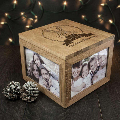 Personalised Woodland Rabbit Christmas Memory Photo Keepsake Box - Myhappymoments.co.uk