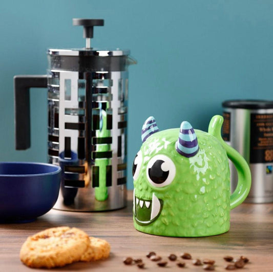 Novelty Monster Green Upside Down Ceramic Shaped Mug