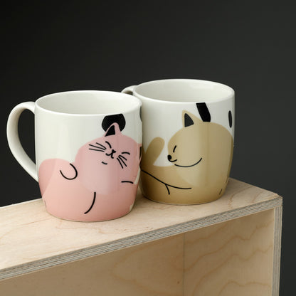 Cat's Life Porcelain Mug Set