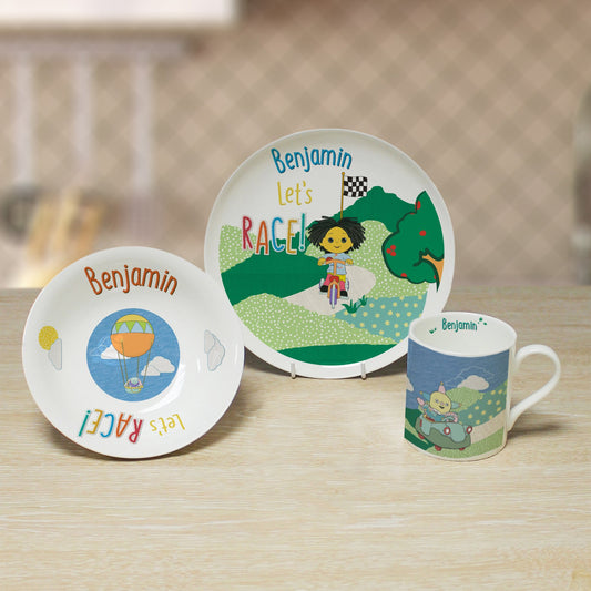 Personalised Moon and Me Let’s Race Breakfast Set