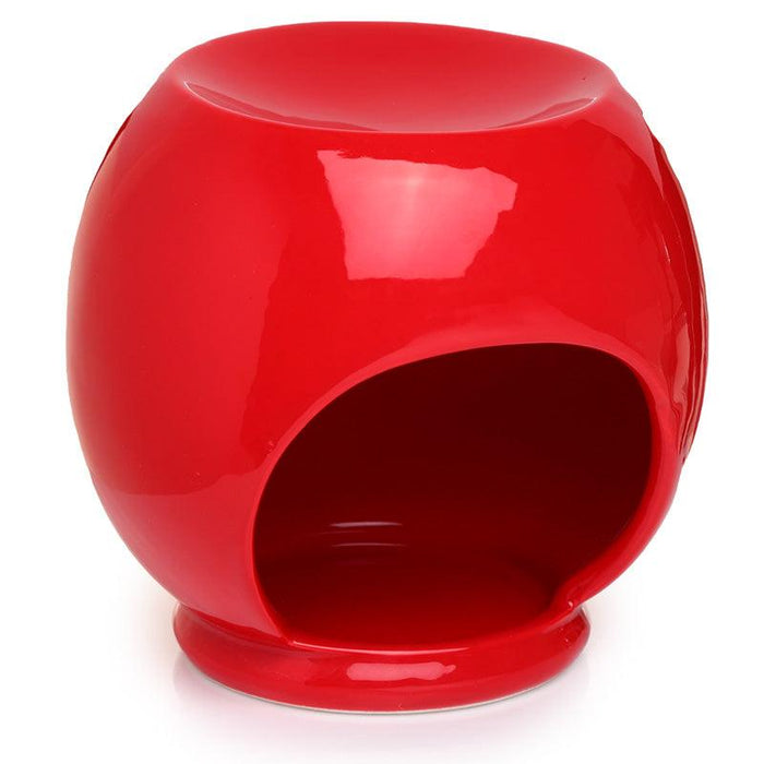 Ceramic Japanese Daruma Oil Burner - Red