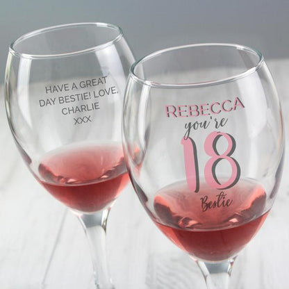 Personalised Birthday Age Wine Glass - Myhappymoments.co.uk