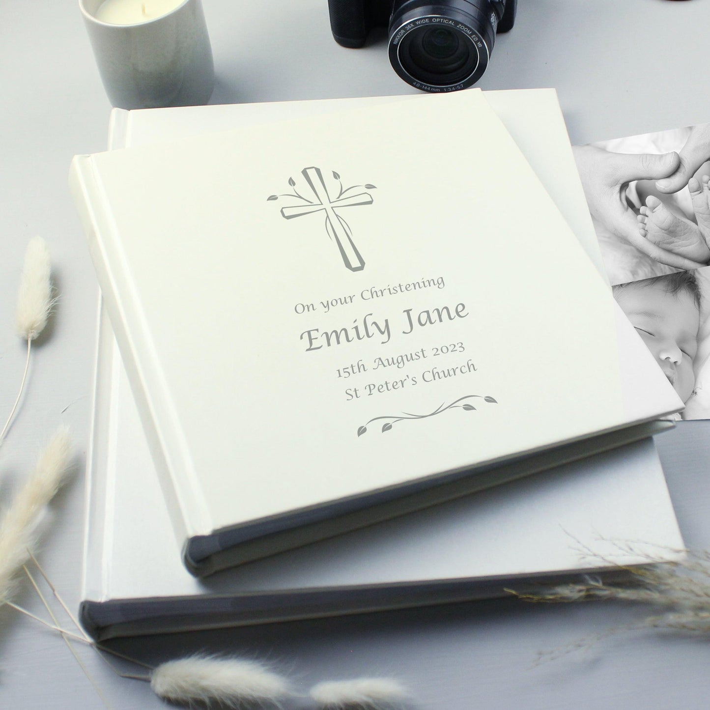 Personalised Silver Cross Photo Album with Sleeves - Christening