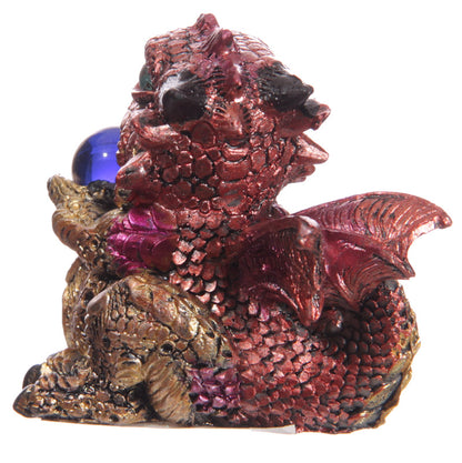 Cute Baby Dragon with Crystal Ball Figurine