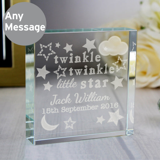 Personalised Twinkle Twinkle Large Crystal Token