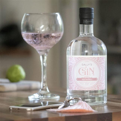 Personalised Blush Label Gin Bottle