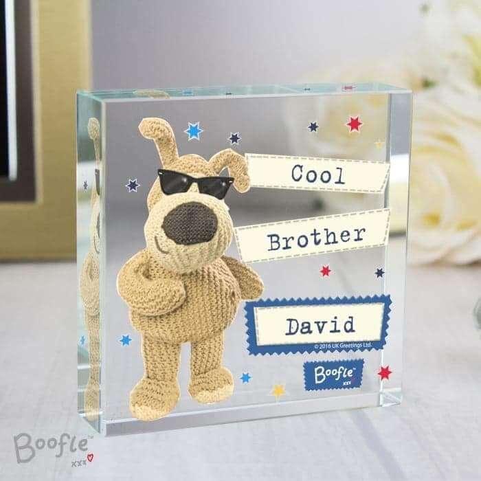 Personalised Boofle Stars Large Crystal Token - Presented In A Black Gift Box - Myhappymoments.co.uk