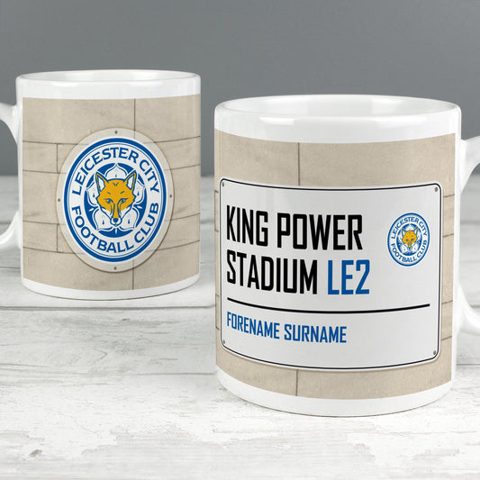 Personalised Leicester City FC Street Sign Mug