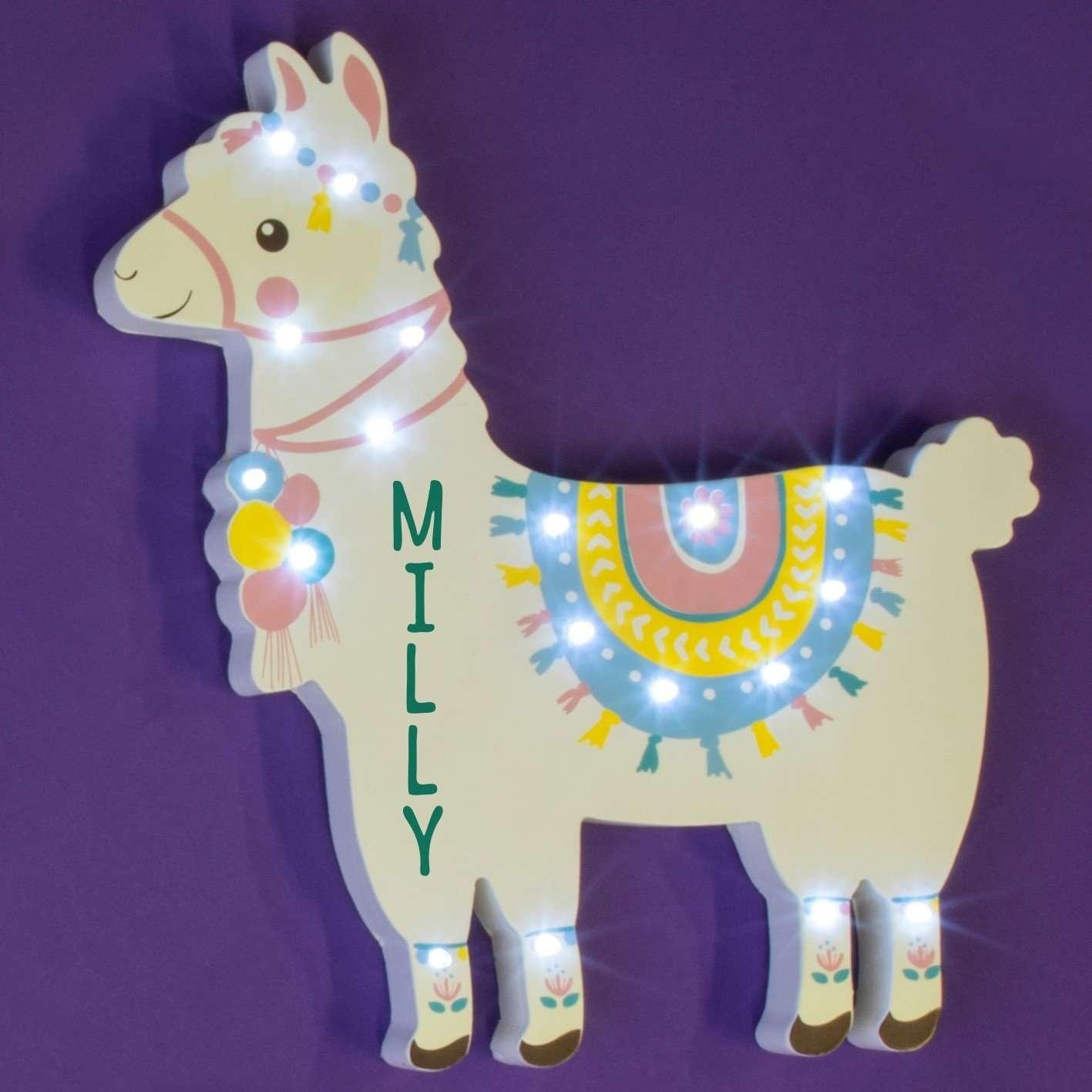 Personalised Llama LED Wall Light - Myhappymoments.co.uk