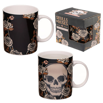 Skulls and Roses Heat Colour Changing Mug - Myhappymoments.co.uk