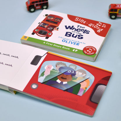 Personalised Wheels on the Bus Sound Book - Myhappymoments.co.uk