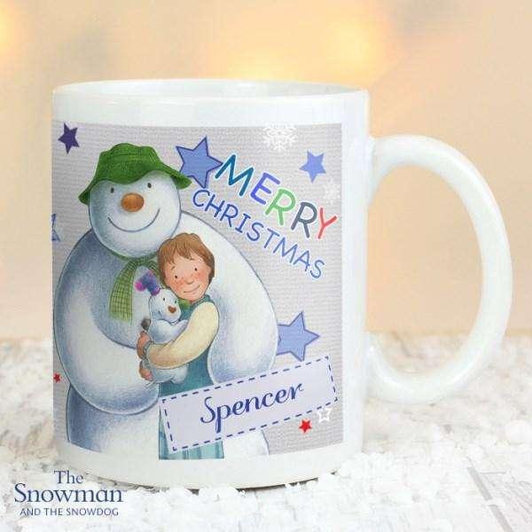 Personalised The Snowman and the Snowdog Merry Christmas Mug - Myhappymoments.co.uk