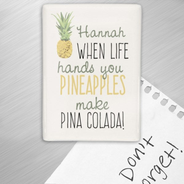 Personalised Pineapple Fridge Magnet - Myhappymoments.co.uk