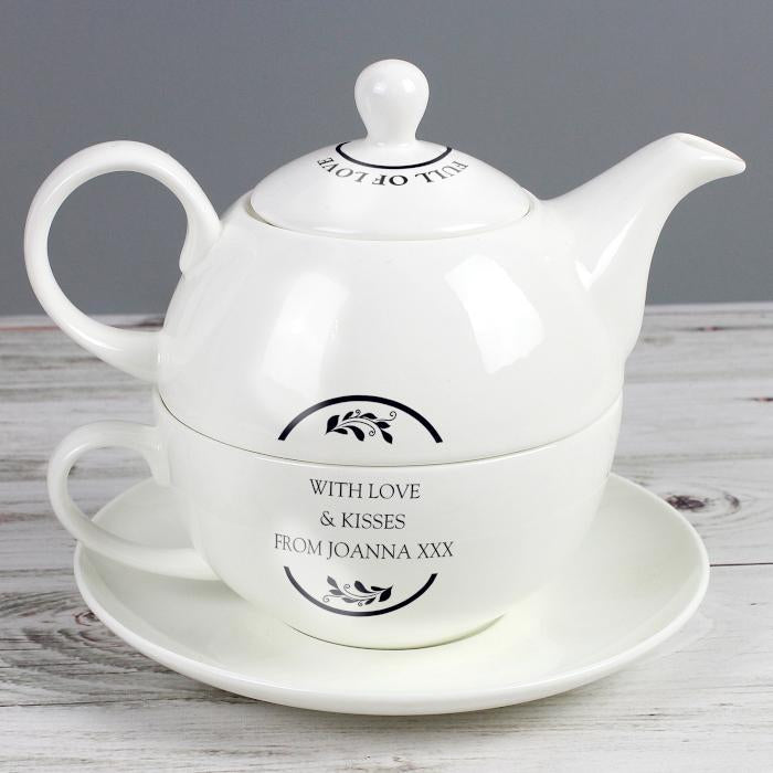 Personalised Full of Love Tea for One - Myhappymoments.co.uk