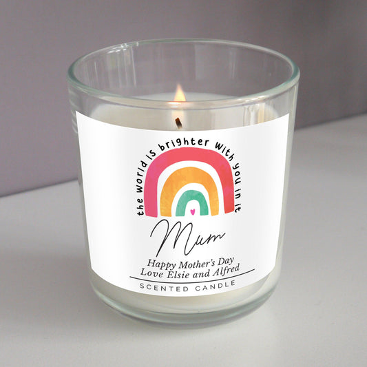 Personalised You Make The World Brighter Rainbow Scented Jar Candle