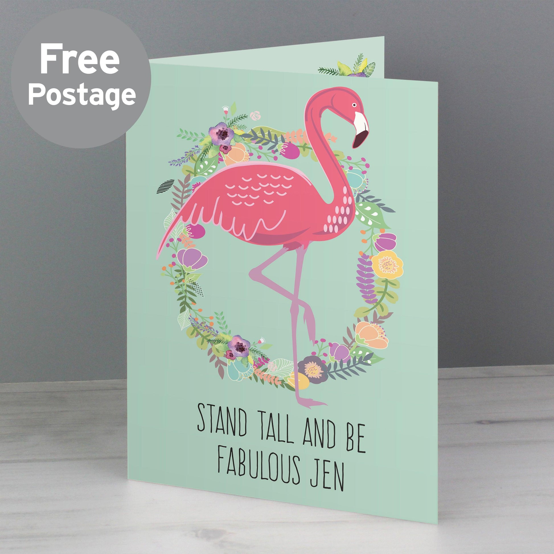 Personalised Flamingo Card - Myhappymoments.co.uk