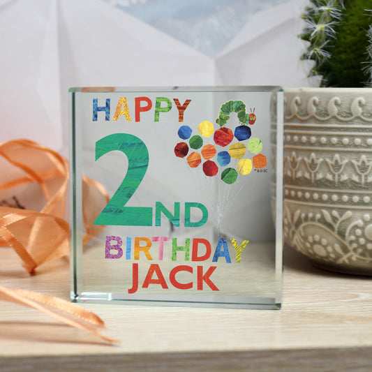 Personalised Very Hungry Caterpillar Birthday Glass Token