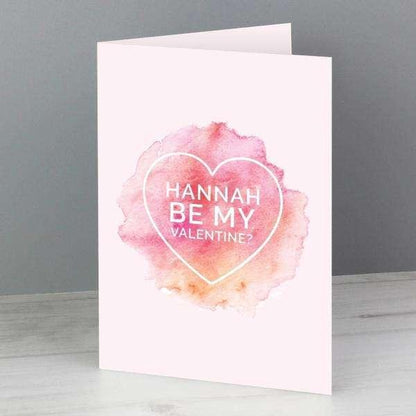 Personalised Be My Valentine Heart Card - Myhappymoments.co.uk