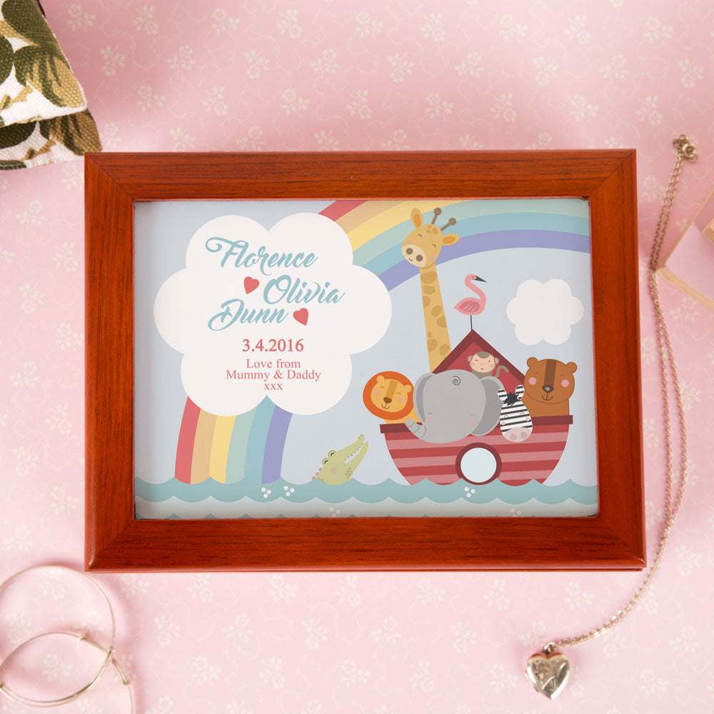 Personalised Noahs Ark Musical Jewellery box - Myhappymoments.co.uk