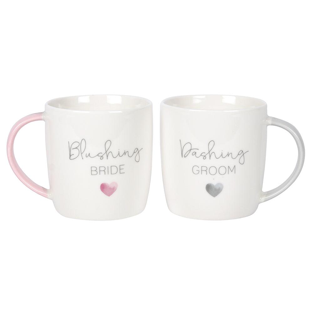 Blushing Bride Dashing Groom Wedding Mug Set