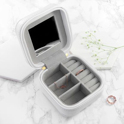 Personalised White Travel Jewellery Case