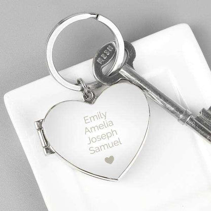 Personalised Heart Photo Locket Keyring - Myhappymoments.co.uk