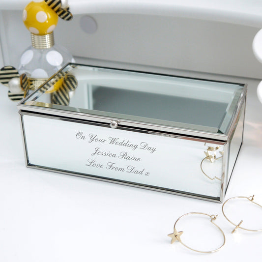 Personalised Any Message Mirrored Jewellery Box - Myhappymoments.co.uk