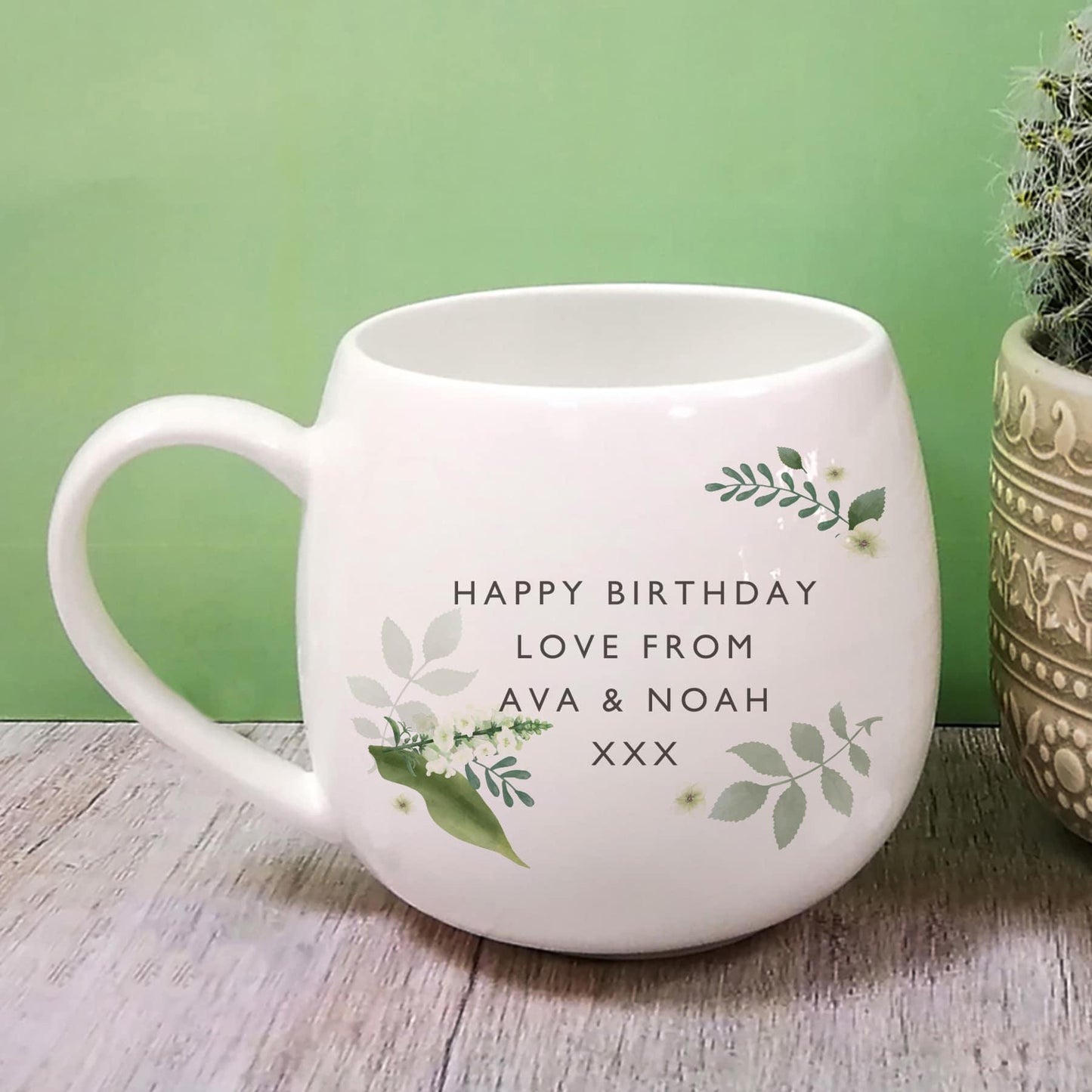 Personalised Floral Hug Mug | For Mum | Nan | Grandma | Mom | Nanny