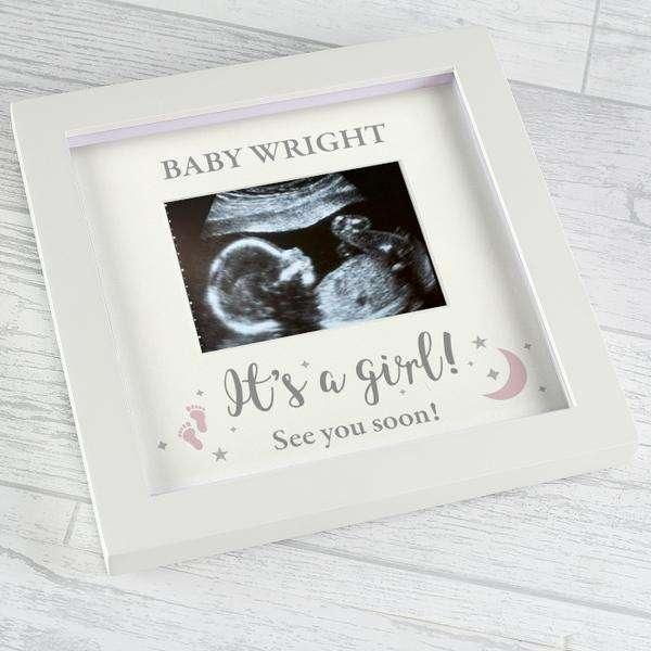 Personalised It's A Girl Baby Scan Photo Frame 4 x 3 - Myhappymoments.co.uk