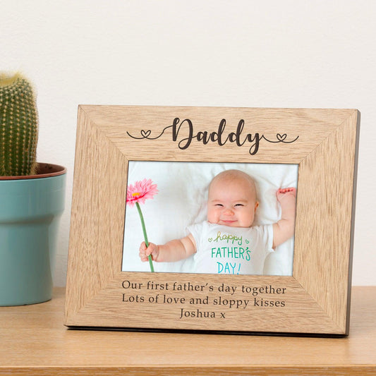 Personalised Daddy Wood Photo Frame