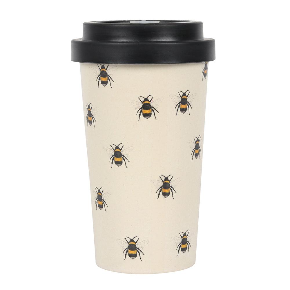 Bee Print Bamboo Eco Travel Mug