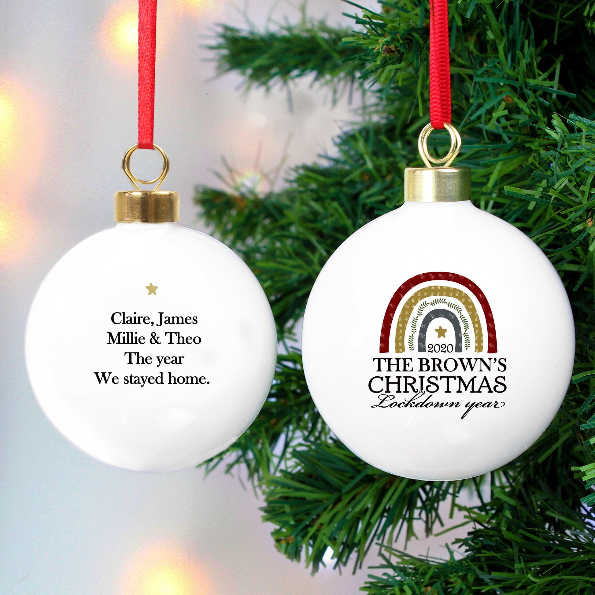 Personalised Christmas Lockdown Year Bauble